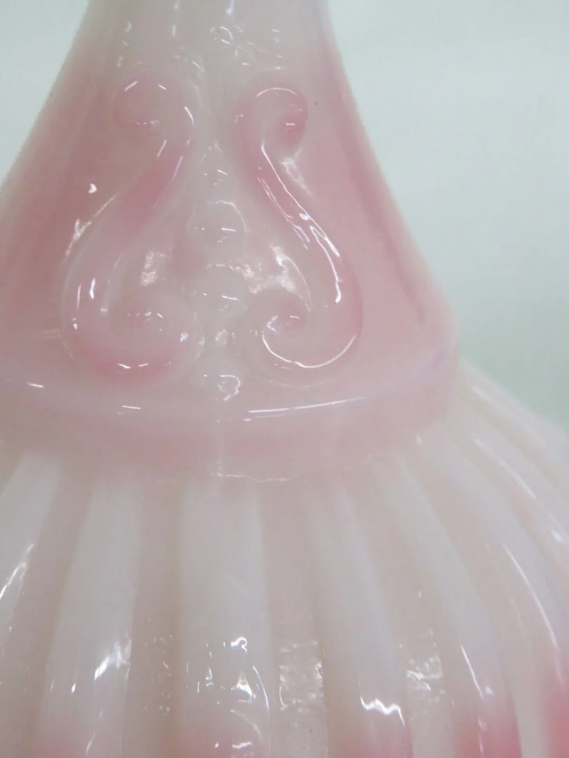 Fenton Rosalene Faberge Pink and White Glass Bell - 9