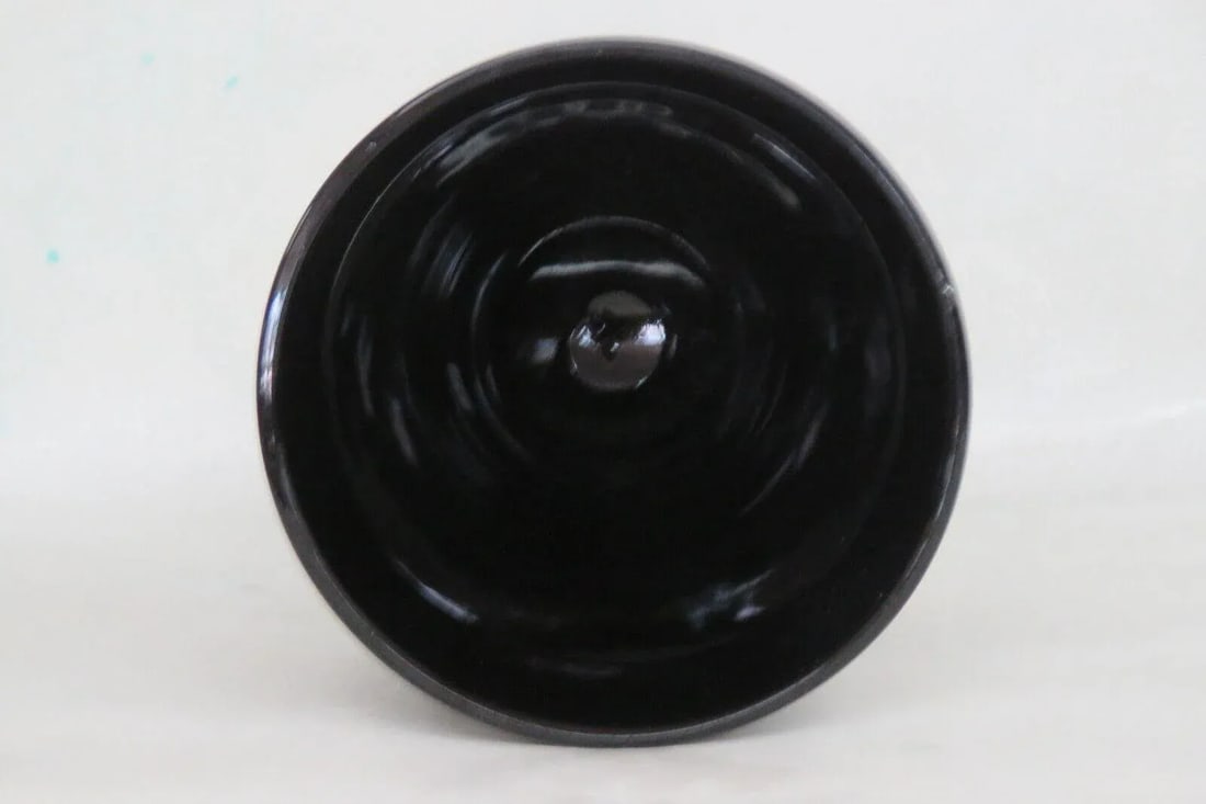 Tiara Indiana Glass Black Diamond Point Large Apothecary Candy Jar Vase - 11