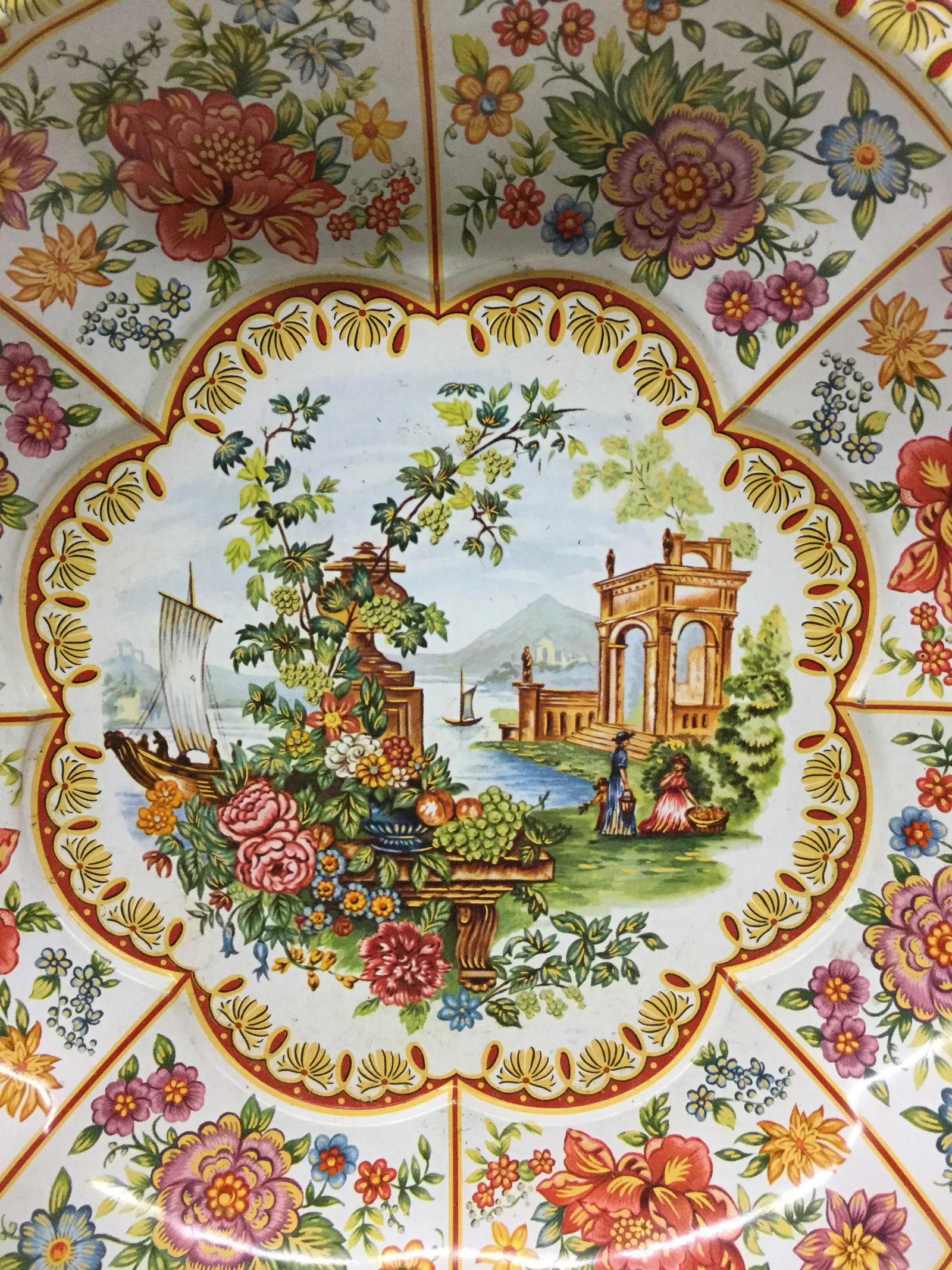 1971 Daher Victorian Scene Toleware Bowl - 2