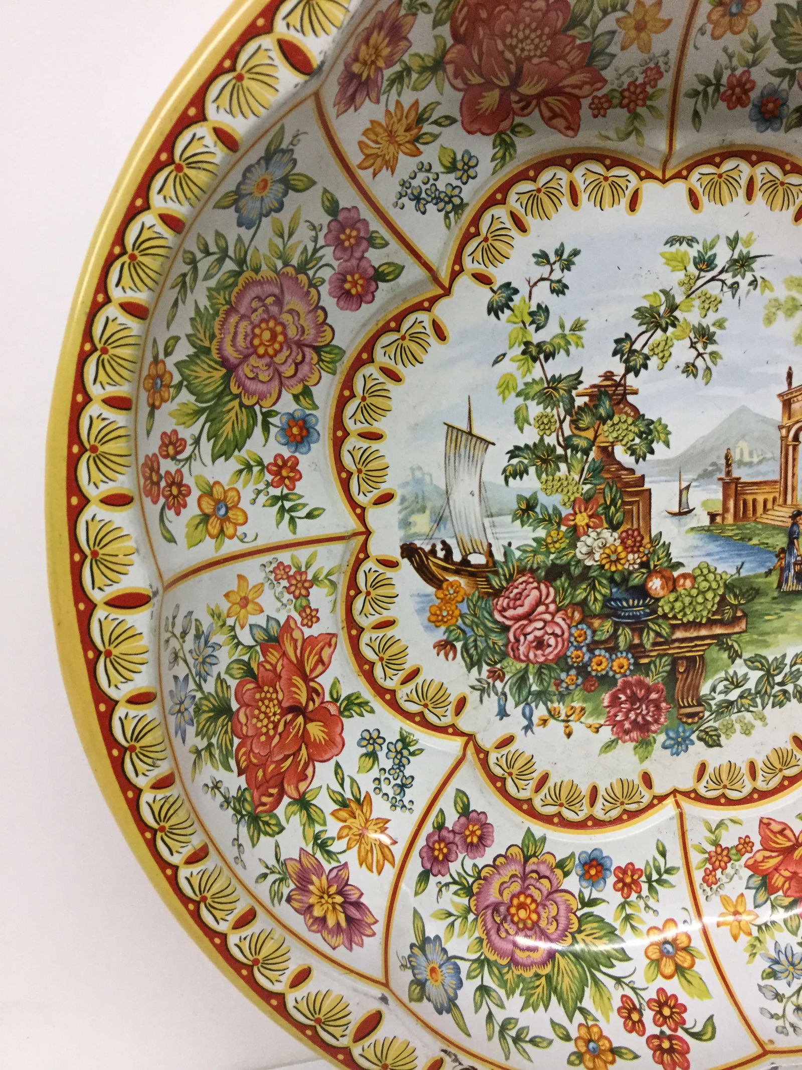 1971 Daher Victorian Scene Toleware Bowl - 3