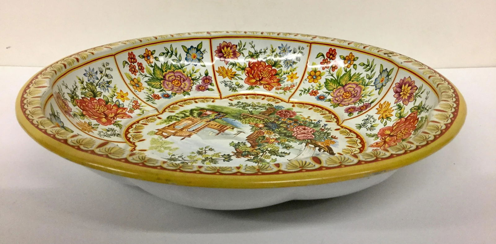 1971 Daher Victorian Scene Toleware Bowl - 9