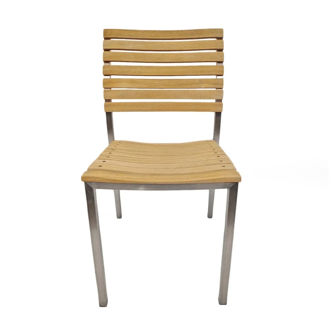Teak Slat Simple Chair - 6