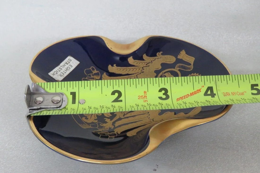 Echter Stahlstich Vienna Echt Cobalt Blue and Gold Porcelain Ashtray Dish - 10