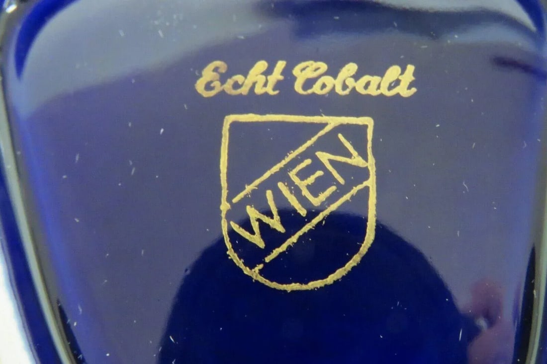Echter Stahlstich Vienna Echt Cobalt Blue and Gold Porcelain Ashtray Dish - 4