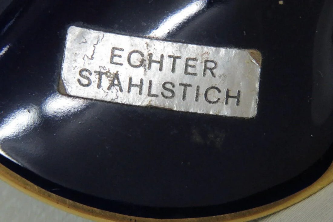 Echter Stahlstich Vienna Echt Cobalt Blue and Gold Porcelain Ashtray Dish - 5