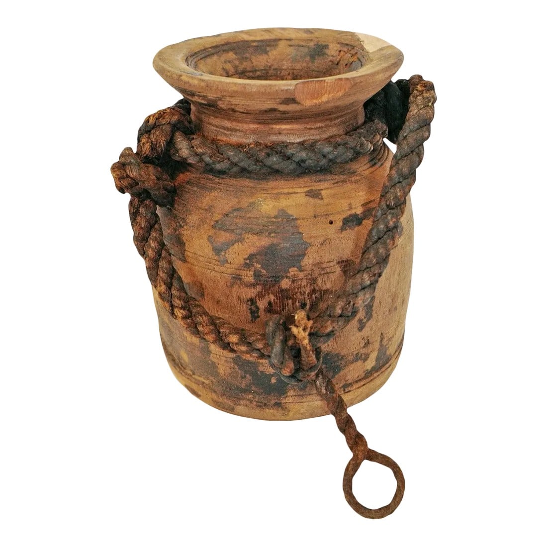 Vintage Mid 20th Century India Wood Pot (1 of 7)