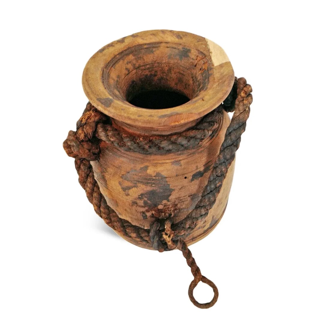 Vintage Mid 20th Century India Wood Pot - 2