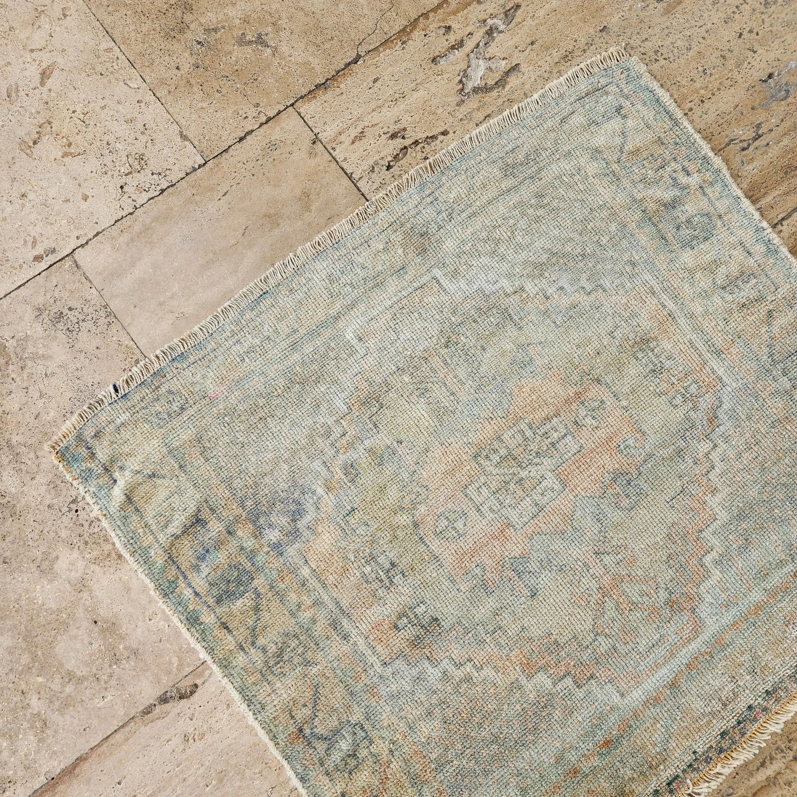 1970s Square Turkish Carpet Rug 2'2'' X 2'6'' - 2