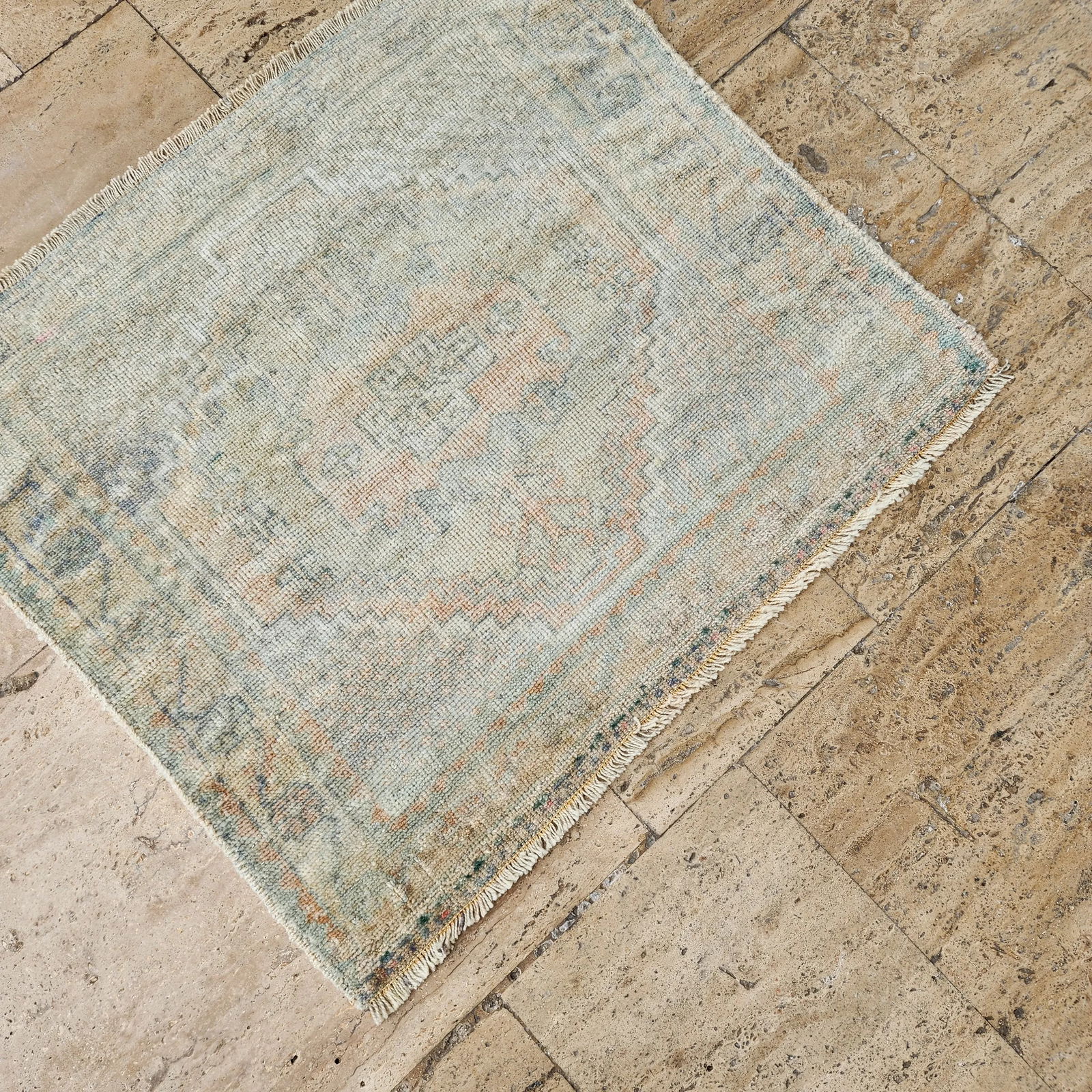 1970s Square Turkish Carpet Rug 2'2'' X 2'6'' - 3