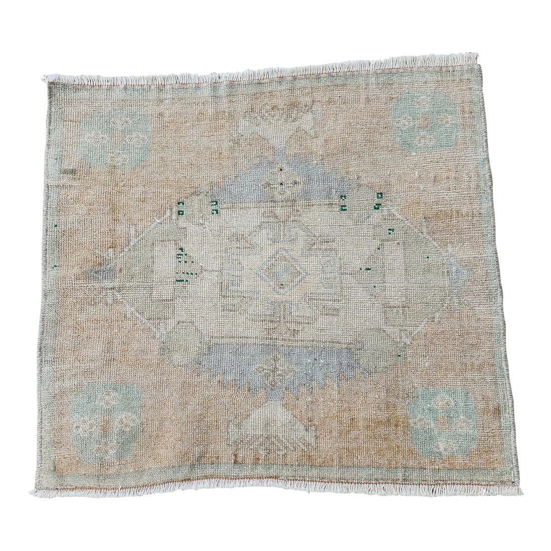 1970s Turkish Handmade Traditional Door Mat - Small Rug (1 of 8)