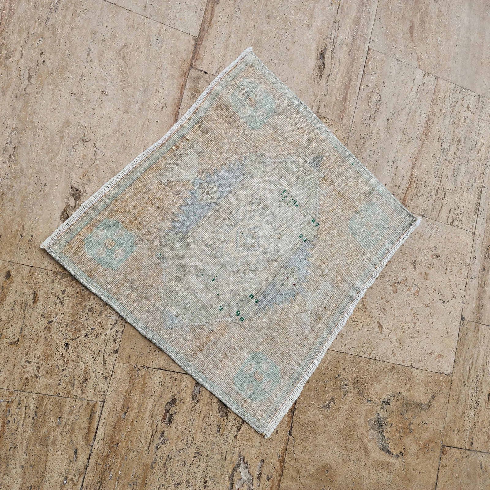 1970s Turkish Handmade Traditional Door Mat - Small Rug - 3