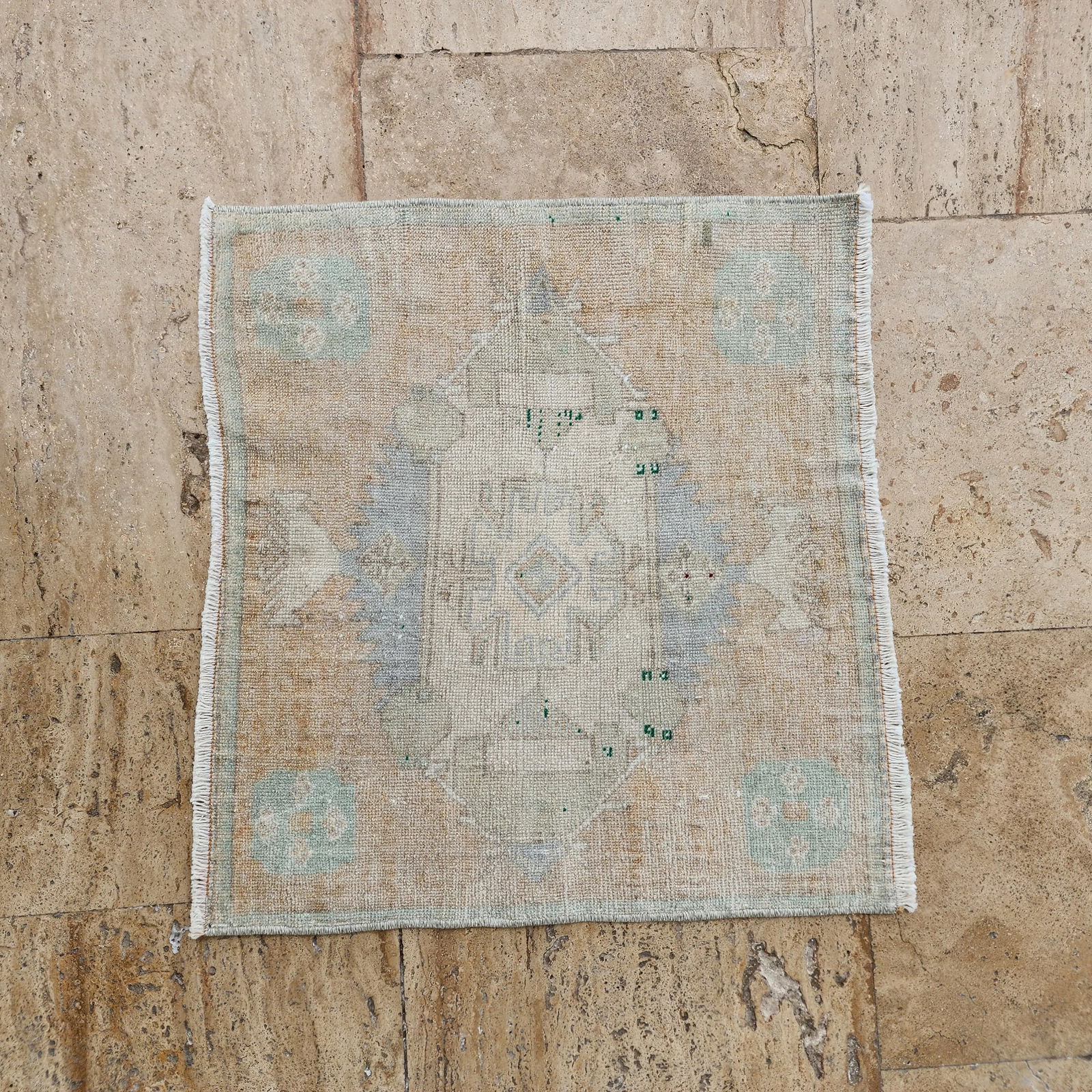 1970s Turkish Handmade Traditional Door Mat - Small Rug - 4