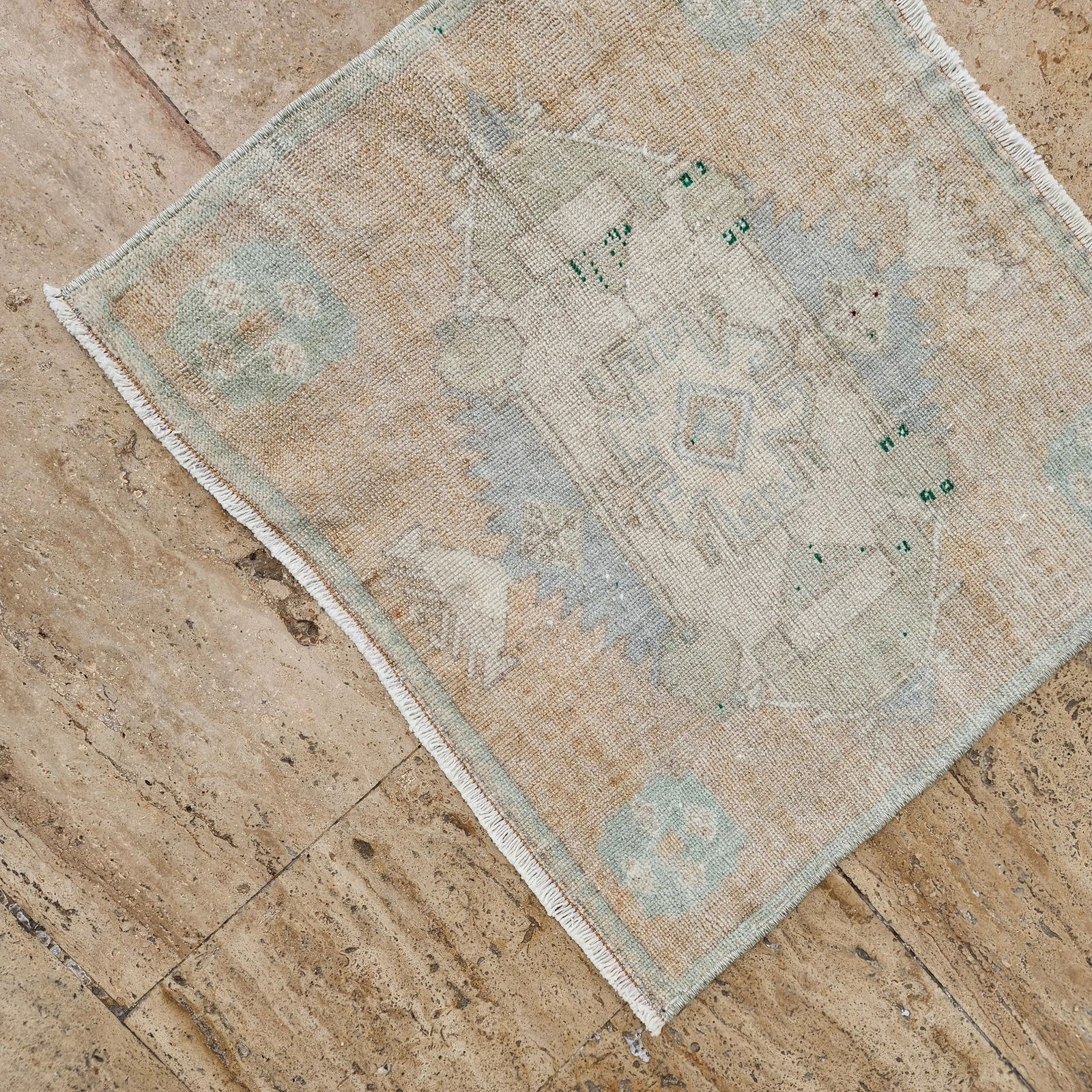 1970s Turkish Handmade Traditional Door Mat - Small Rug - 6