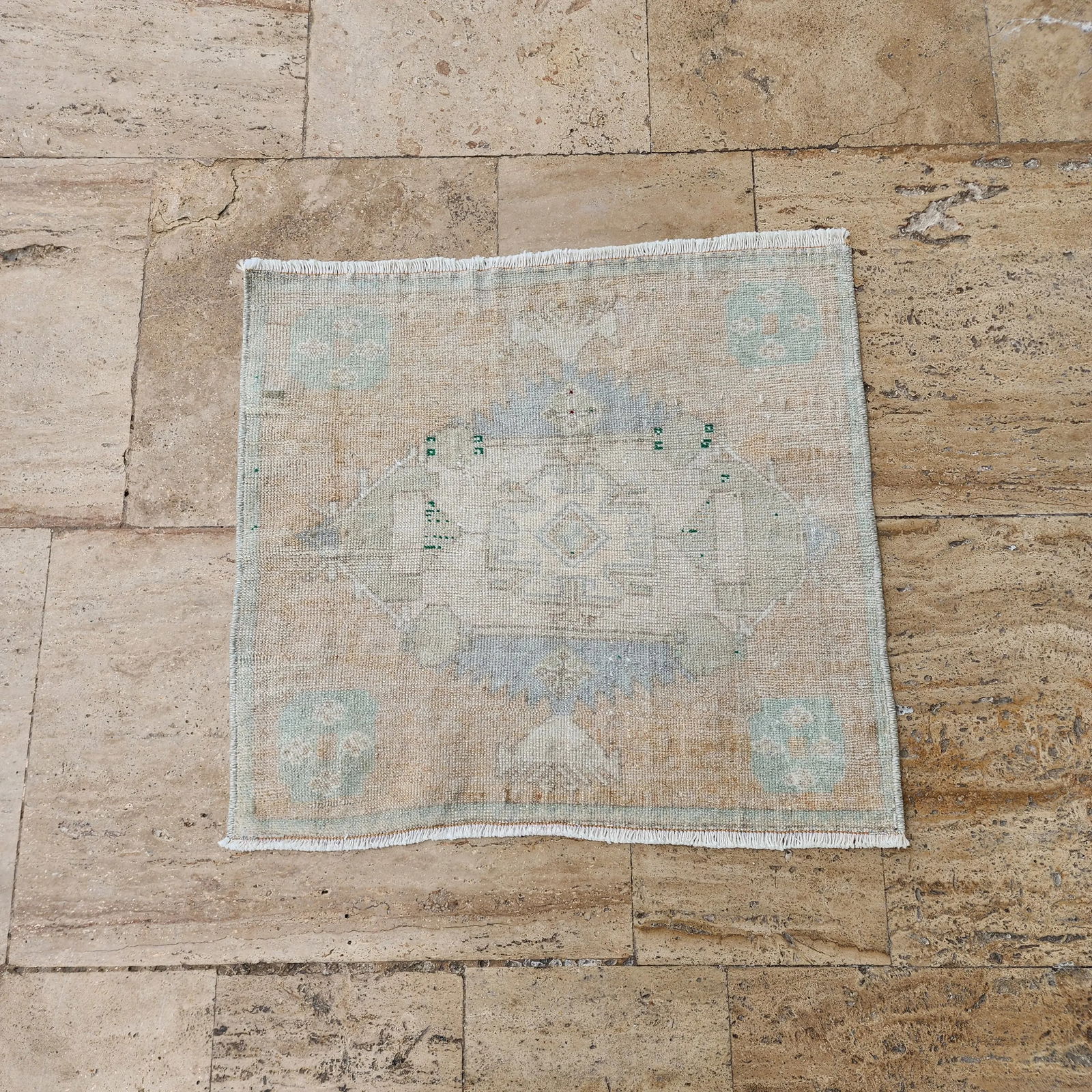 1970s Turkish Handmade Traditional Door Mat - Small Rug - 8