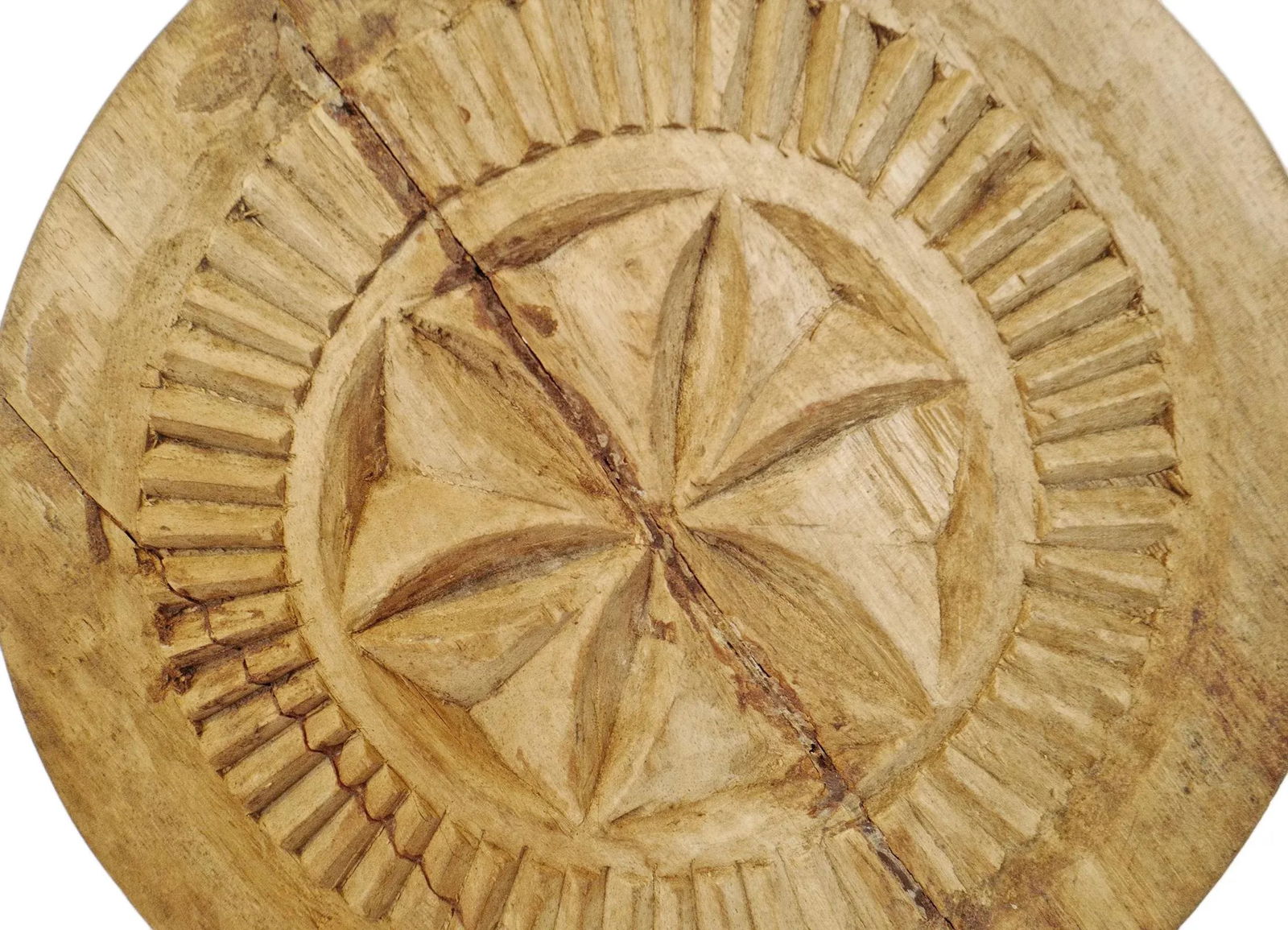 Vintage Wood Medallion on Stand - 3