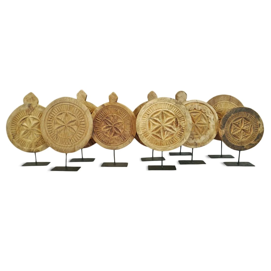 Vintage Wood Medallion on Stand - 4