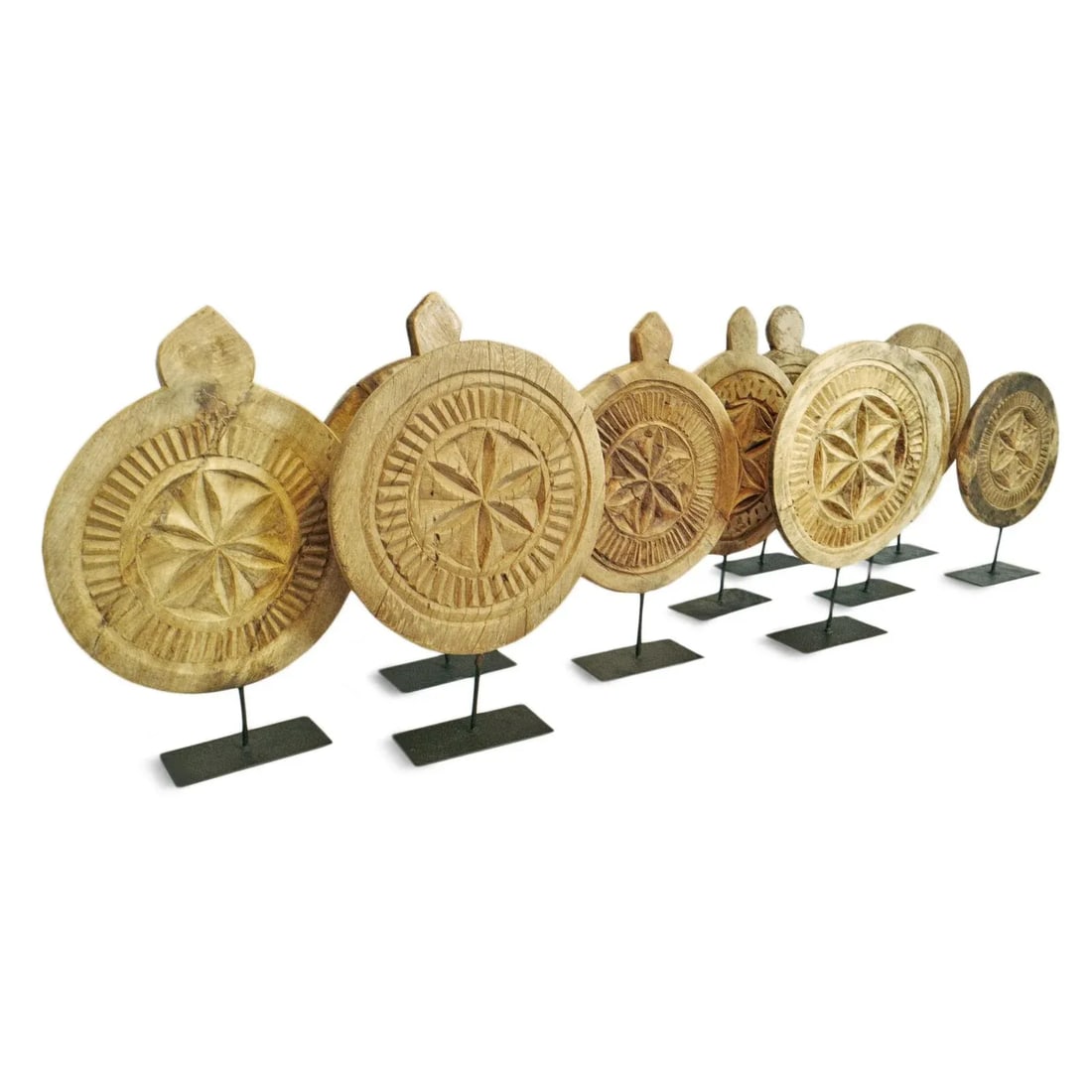 Vintage Wood Medallion on Stand - 5