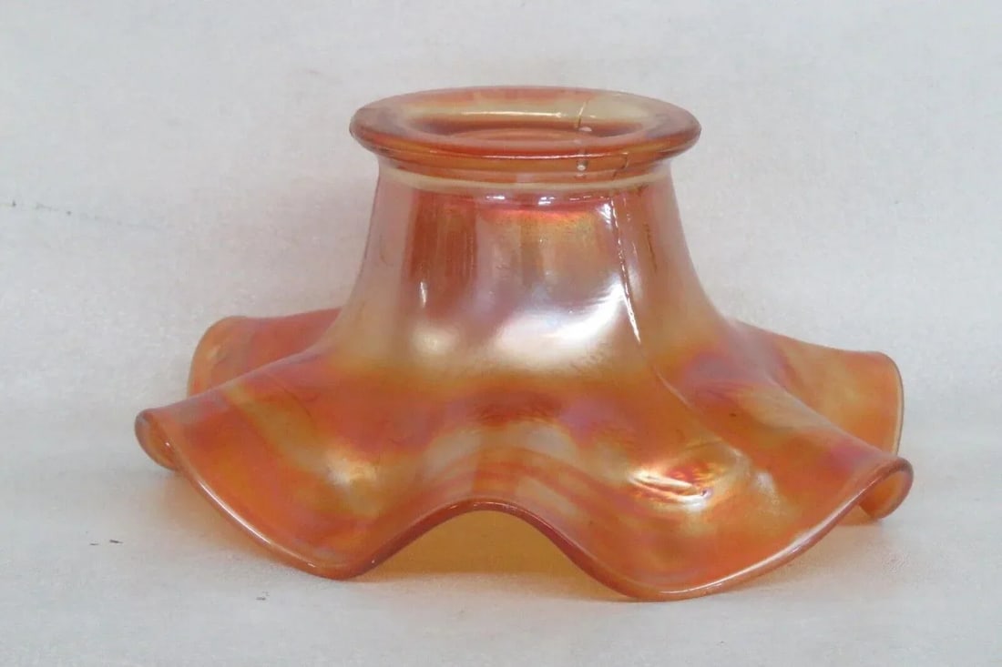 Fenton Marigold Carnival Glass Blackberry Spray Ruffled Candy Dish Bowl - 2