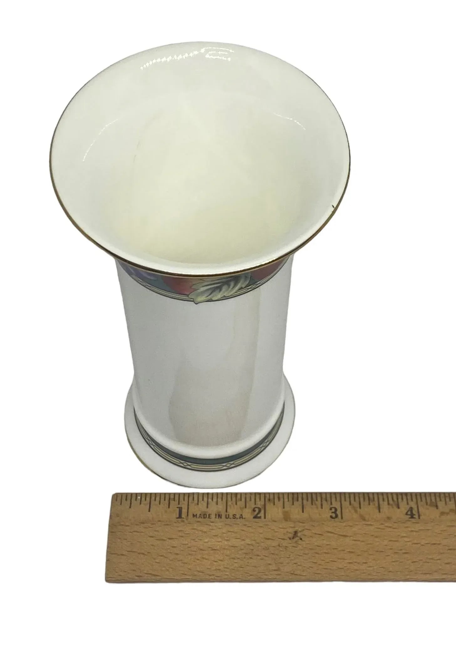 Vintage Royal Doulton Orchid Hill Medium Column Fine Bone China Vase - 11