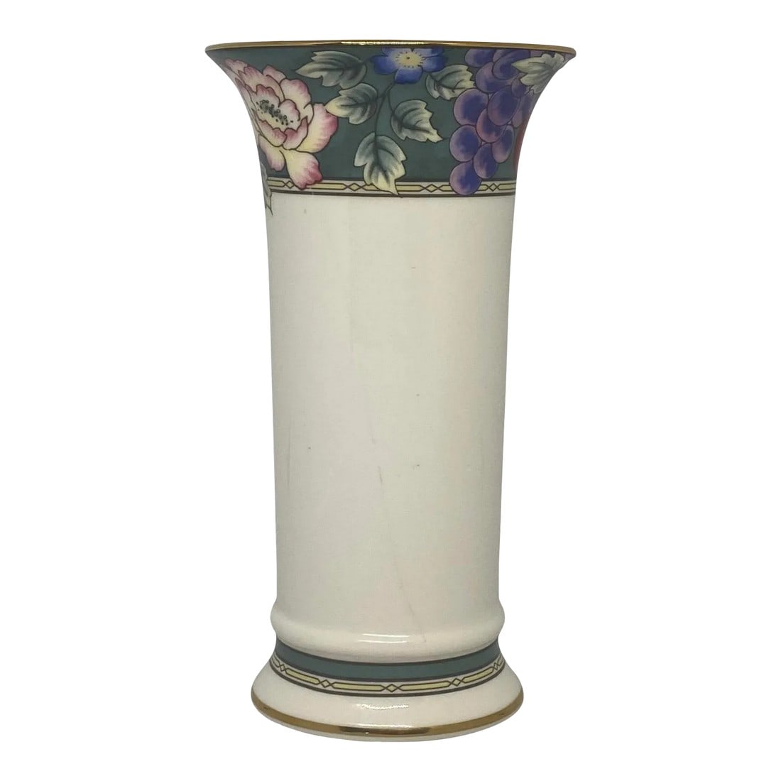 Vintage Royal Doulton Orchid Hill Medium Column Fine Bone China Vase: Vintage Royal Doulton Orchid Hill Medium Column 5 5/8" Fine Bone China Vase. Elevate your home decor with this exquisite Vintage Royal Doulton Orchid Hill Medium Column Fine Bone China Vase. Crafted b