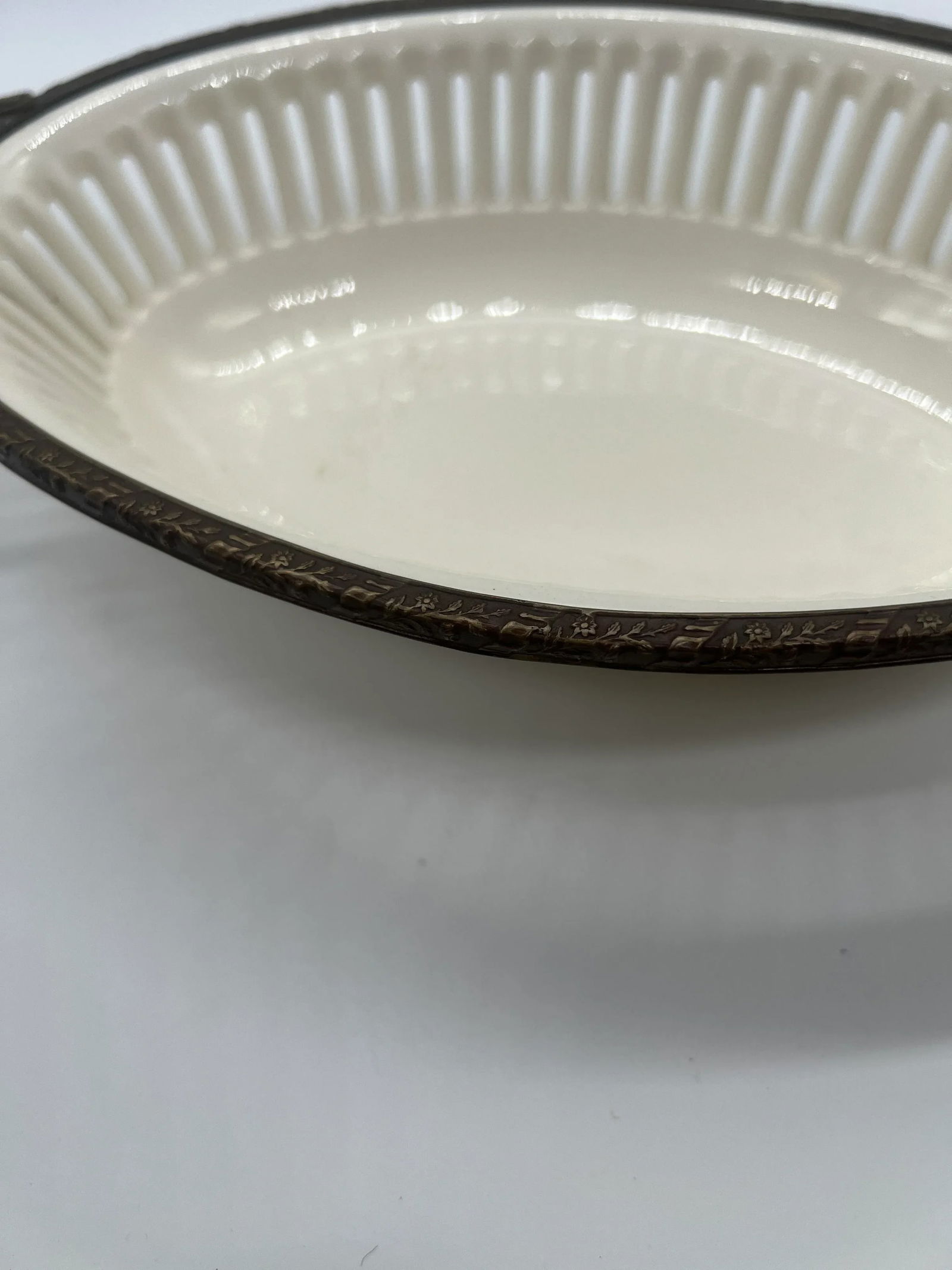 Vintage Continental Ormolu Mounted Pierced Creamware Basket - 5