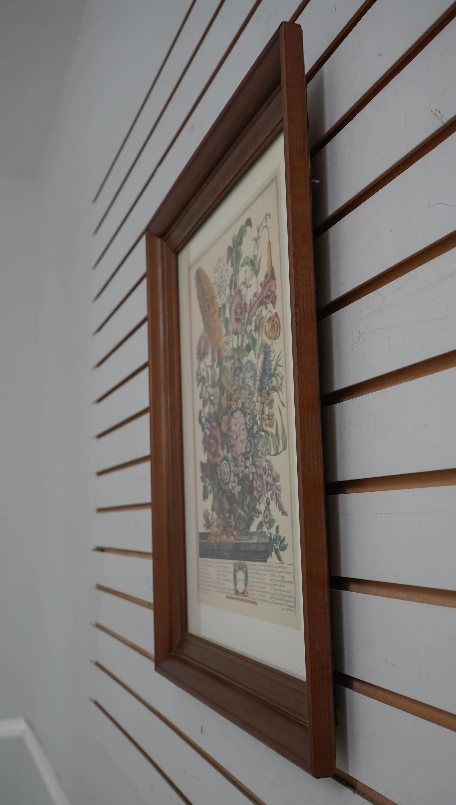 Cherry Framed Floral Botanical Anniversary Print ~ August - 2