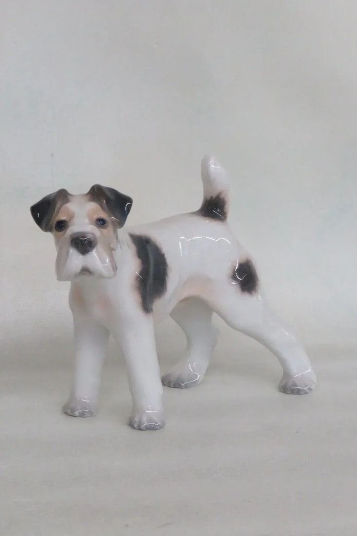 Dahl Jensen Denmark Porcelain 1009 Wire Haired Fox Terrier Dog Figurine - 10