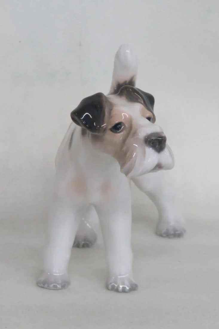 Dahl Jensen Denmark Porcelain 1009 Wire Haired Fox Terrier Dog Figurine - 12