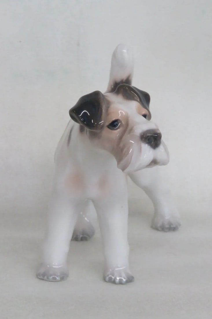 Dahl Jensen Denmark Porcelain 1009 Wire Haired Fox Terrier Dog Figurine - 8