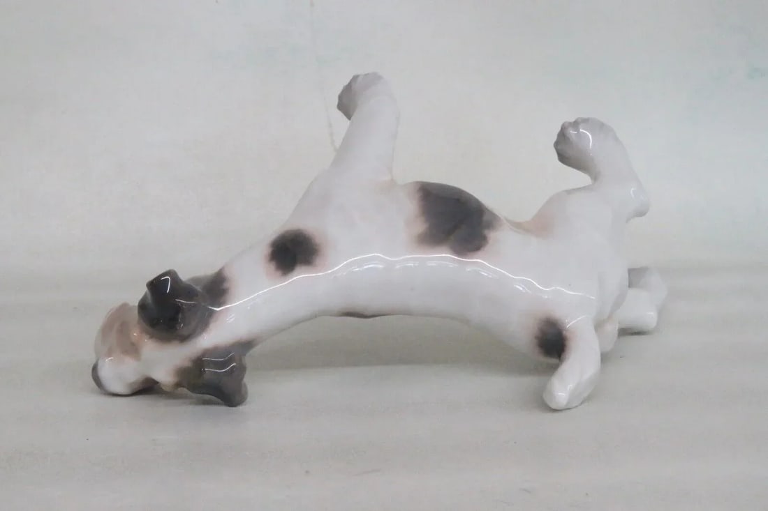 Dahl Jensen Denmark Porcelain 1009 Wire Haired Fox Terrier Dog Figurine - 9