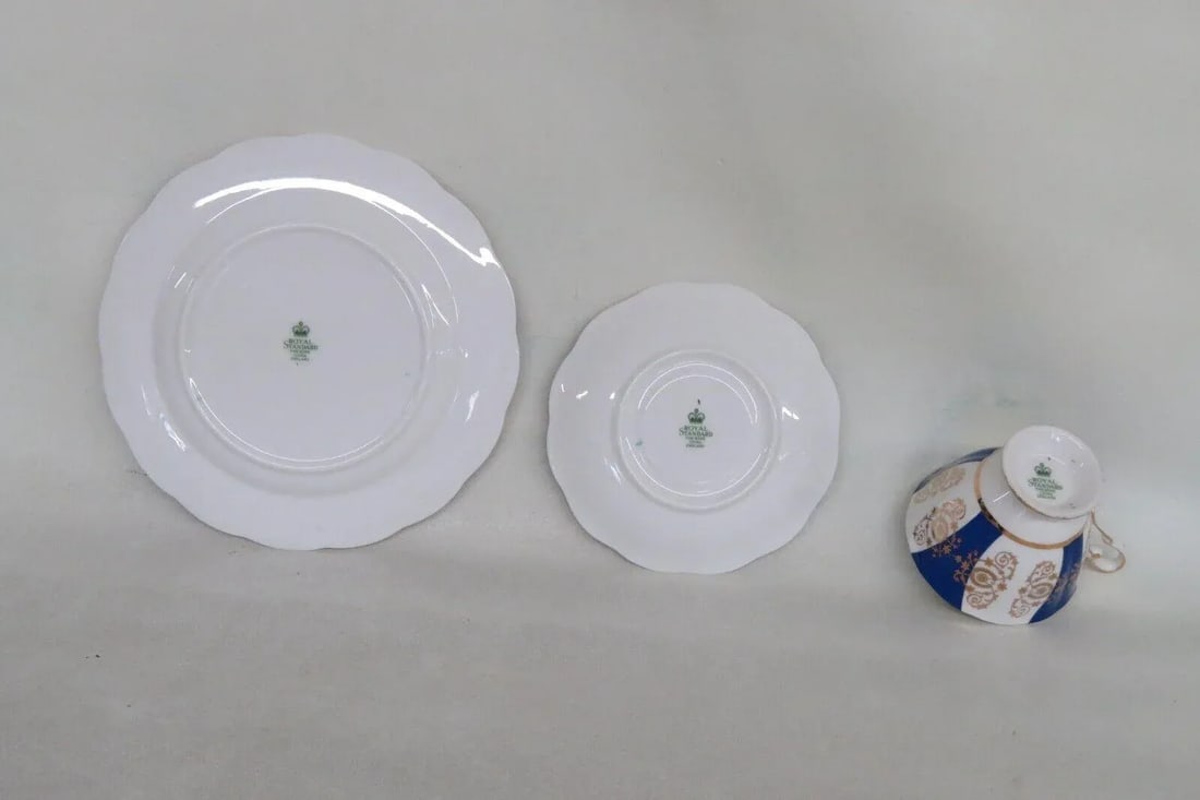 Royal Standard England Bone China Floral Tea Cup Saucer Dessert Plate Set - 6