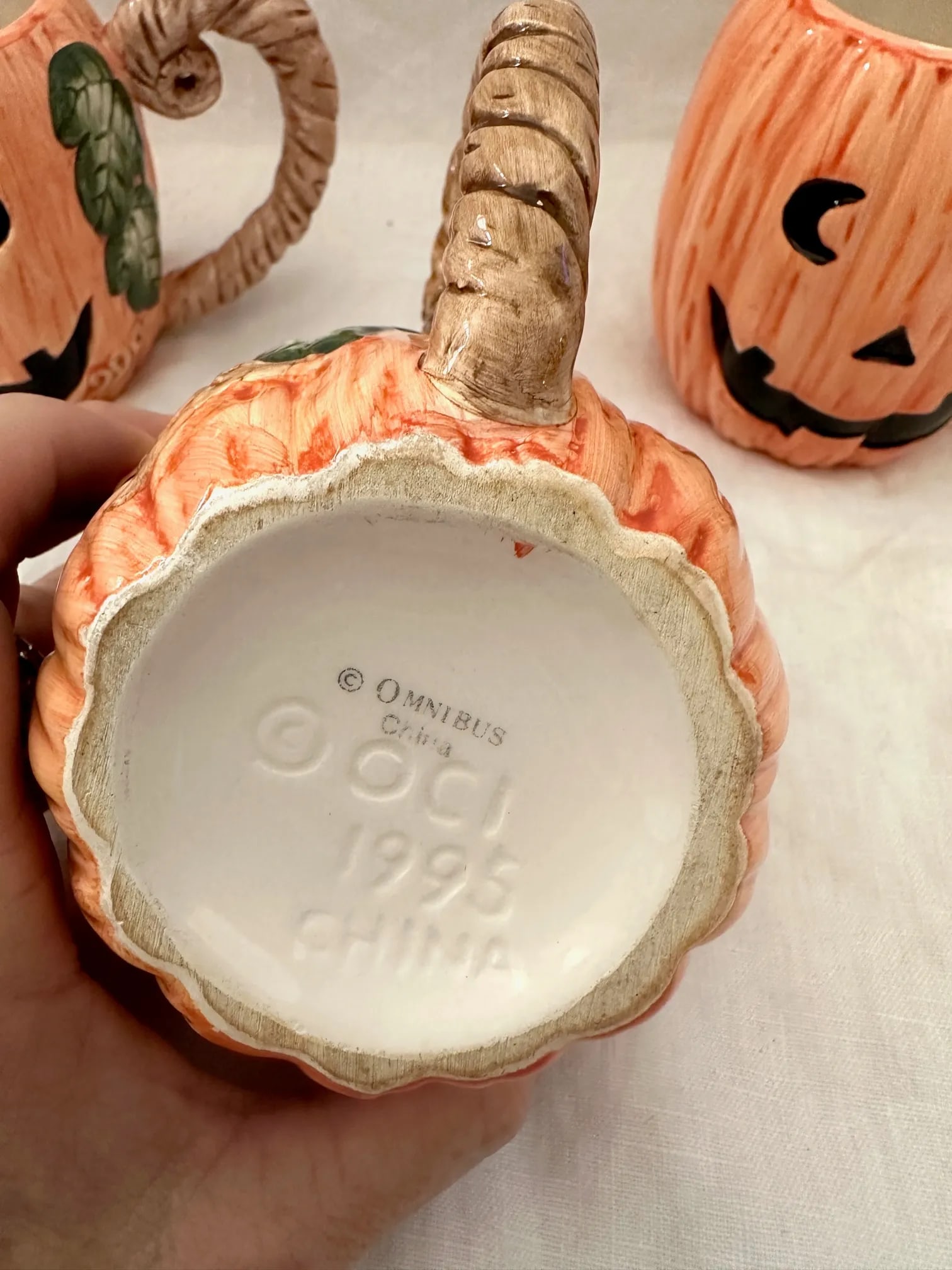 Vintage OCI/Fitz & Floyd Jack-O-Lantern Mugs-Set of 3 - 5
