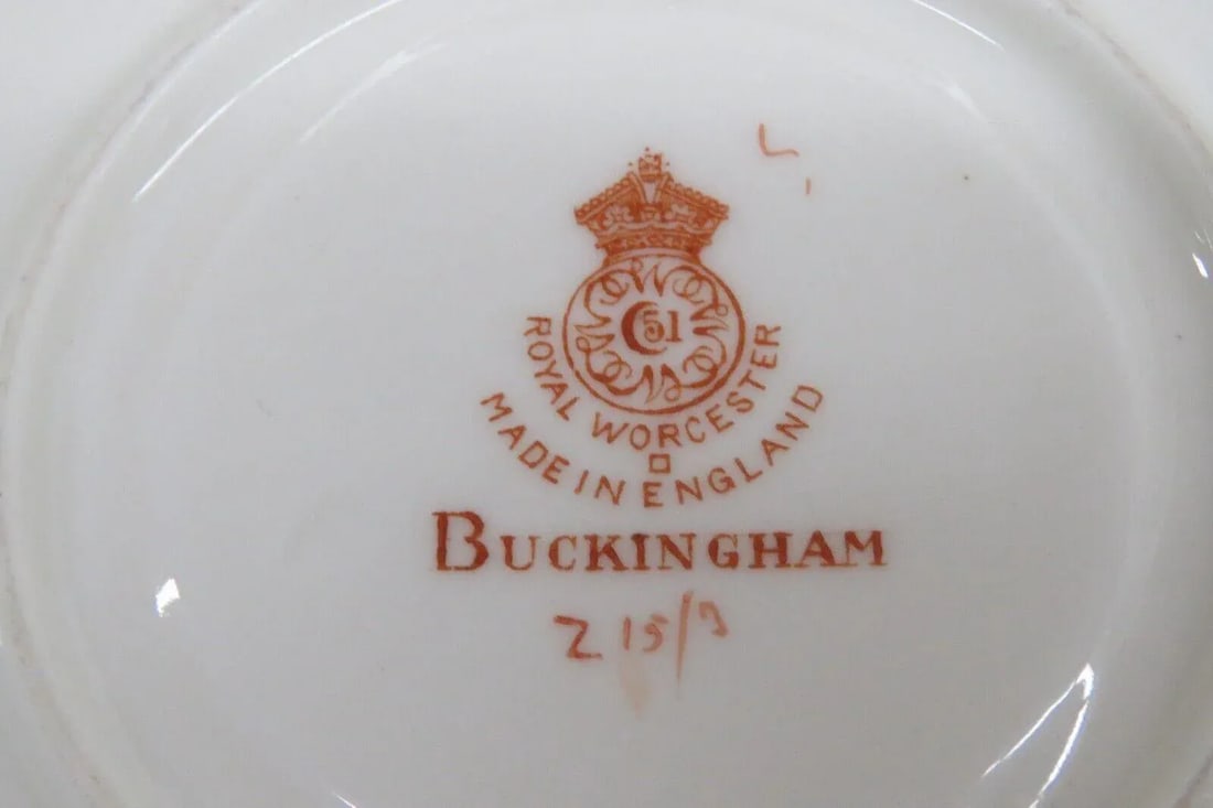 Royal Worcester Buckingham Porcelain Bouillon Soup Cup and Saucer Set - 6