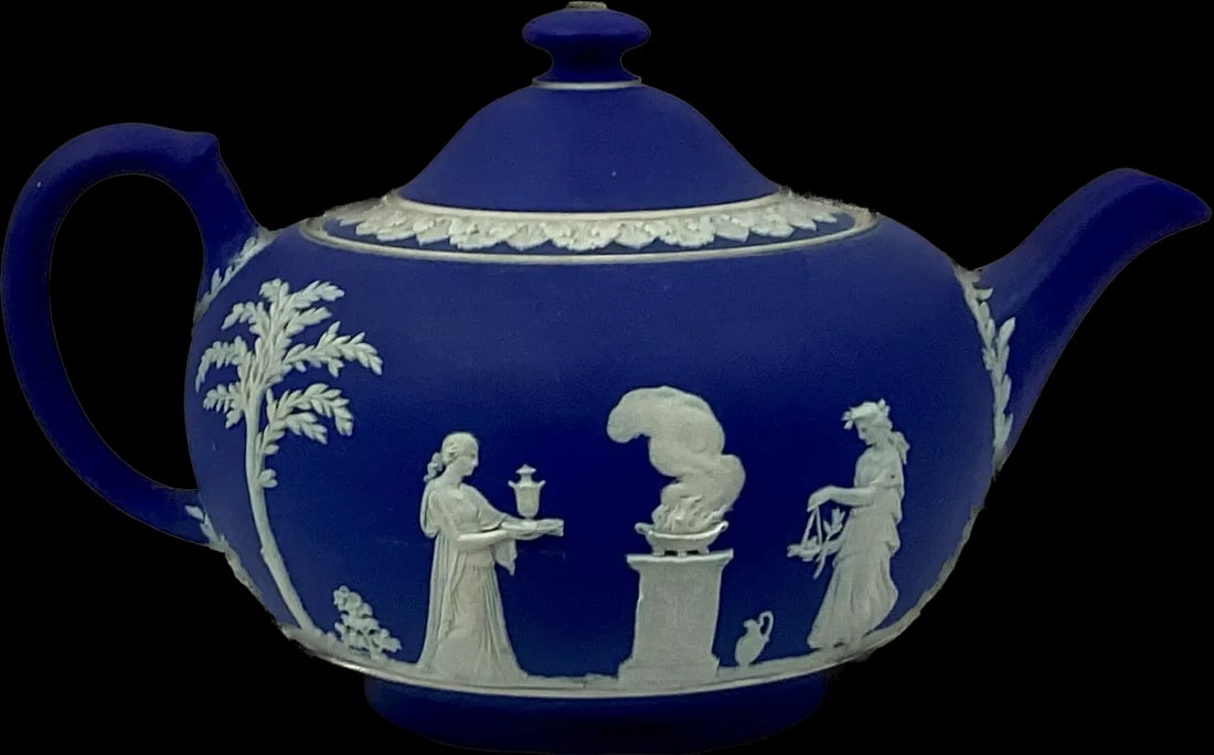 Vintage Wedgewood Jasperware Teapot With Lid - 9