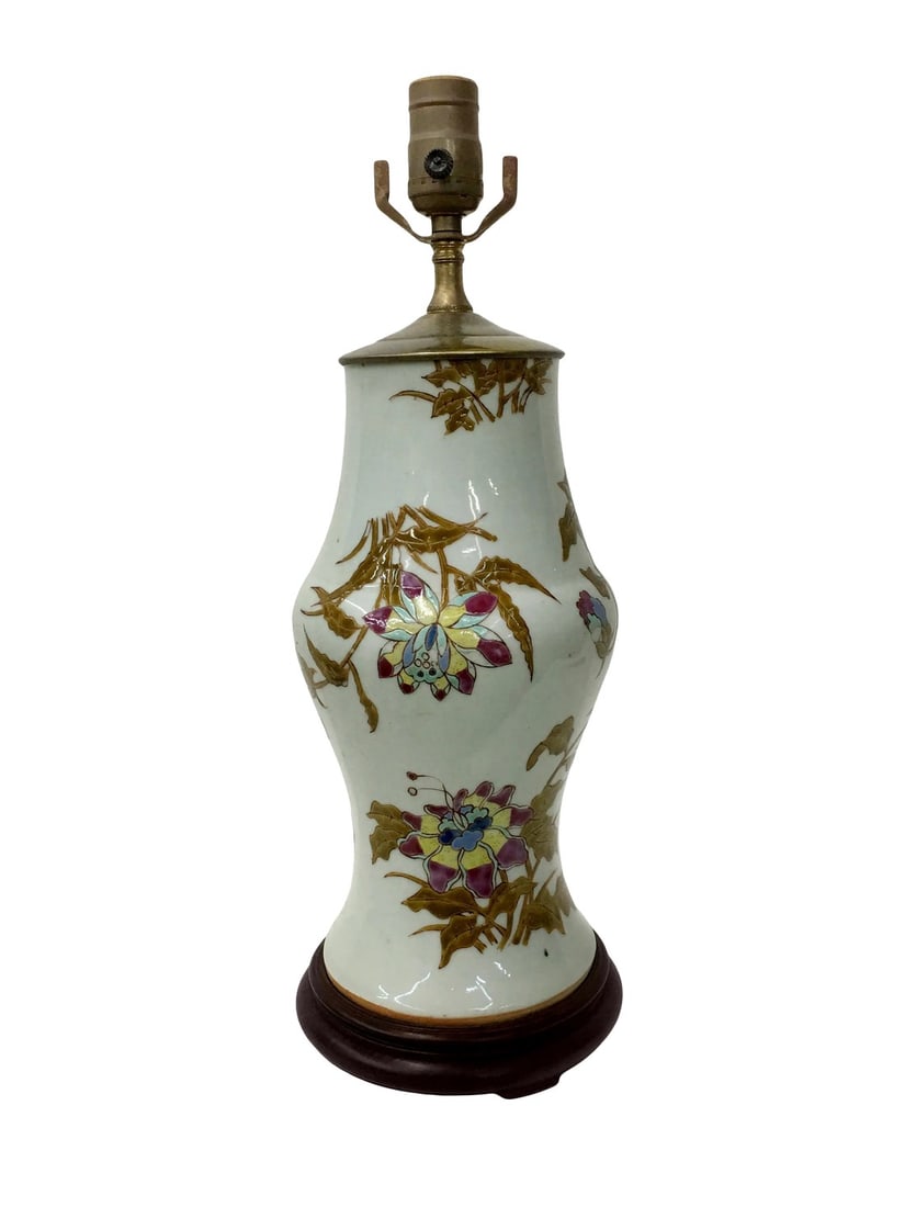 Vintage Lotus Flower Vase Shaped Table Lamp (1 of 4)