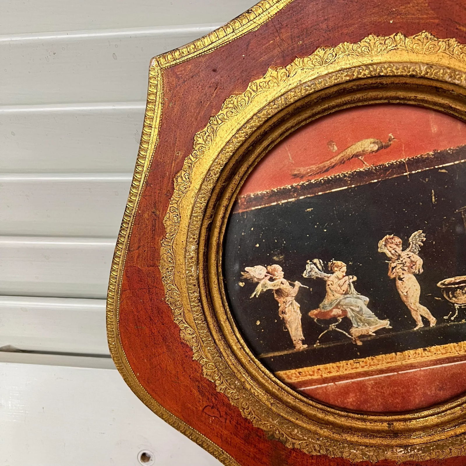 Mid Century Neoclassical Themed Florentine Frame or Wall Plaque - 3