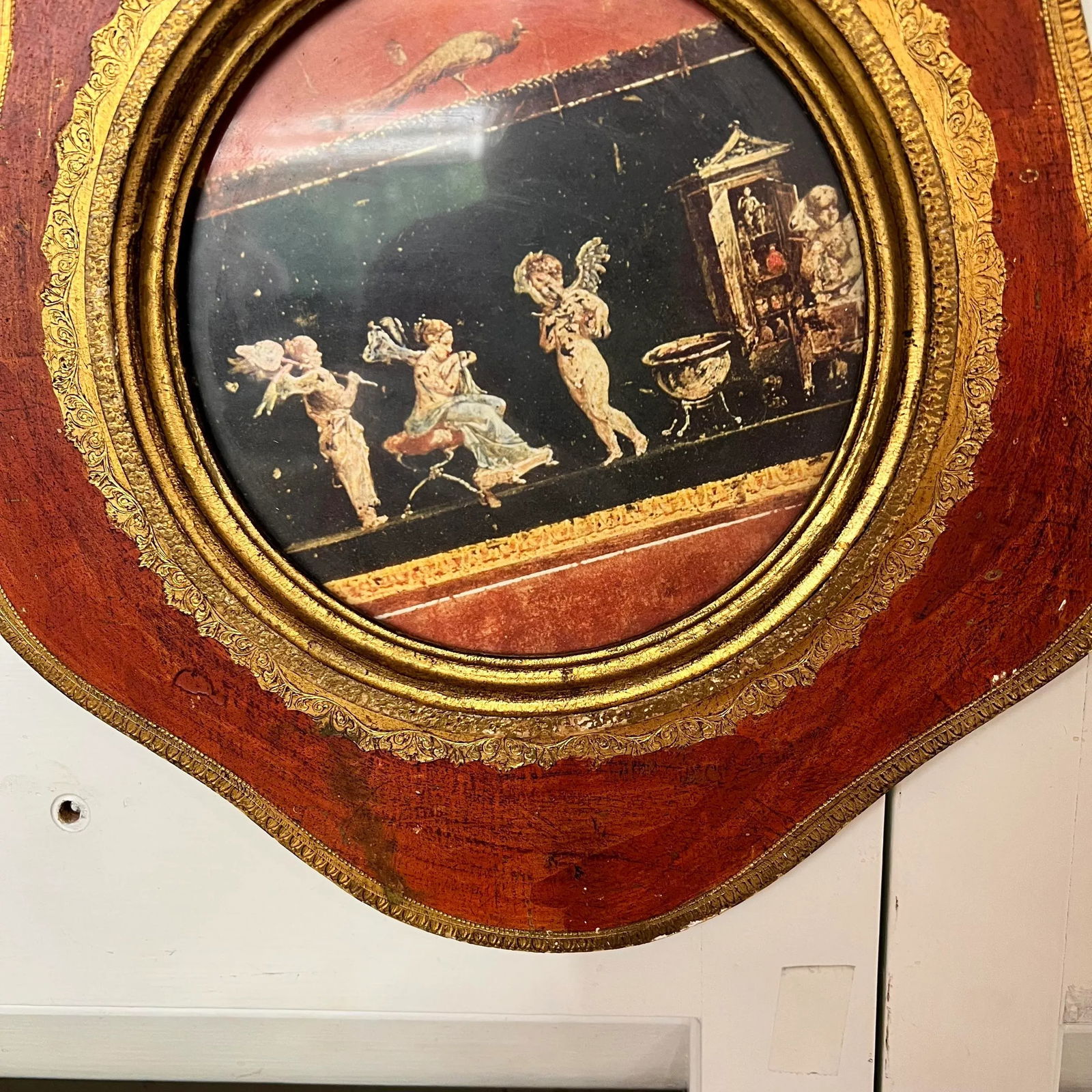 Mid Century Neoclassical Themed Florentine Frame or Wall Plaque - 5