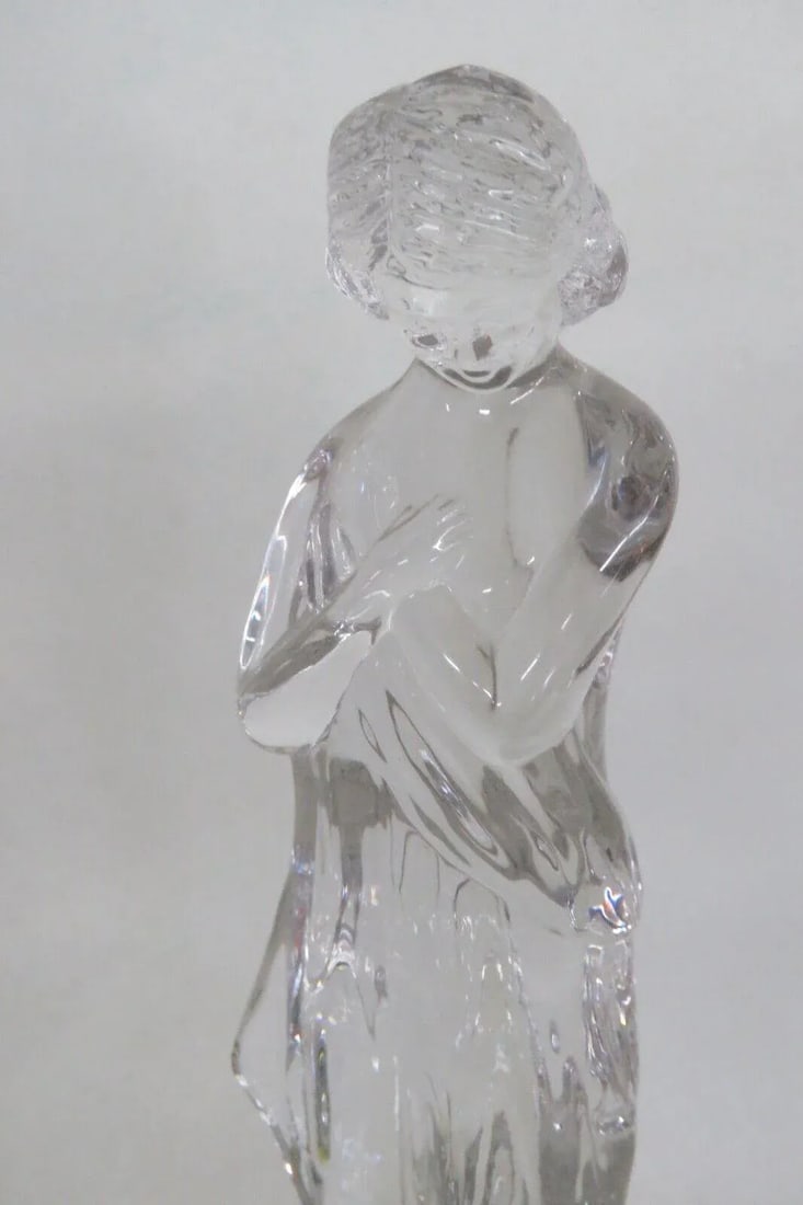 Cambridge Glass Draped Lady Clear 10 Hole Flower Frog Vase Figurine - 4