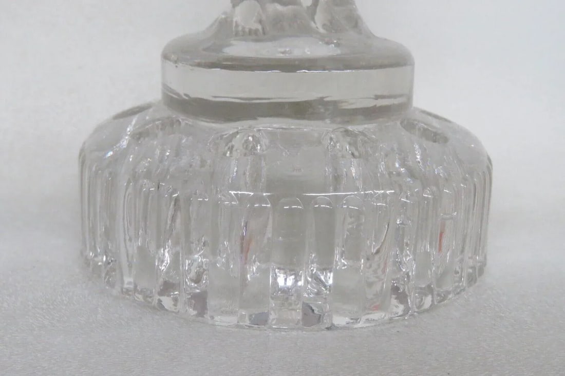 Cambridge Glass Draped Lady Clear 10 Hole Flower Frog Vase Figurine - 6