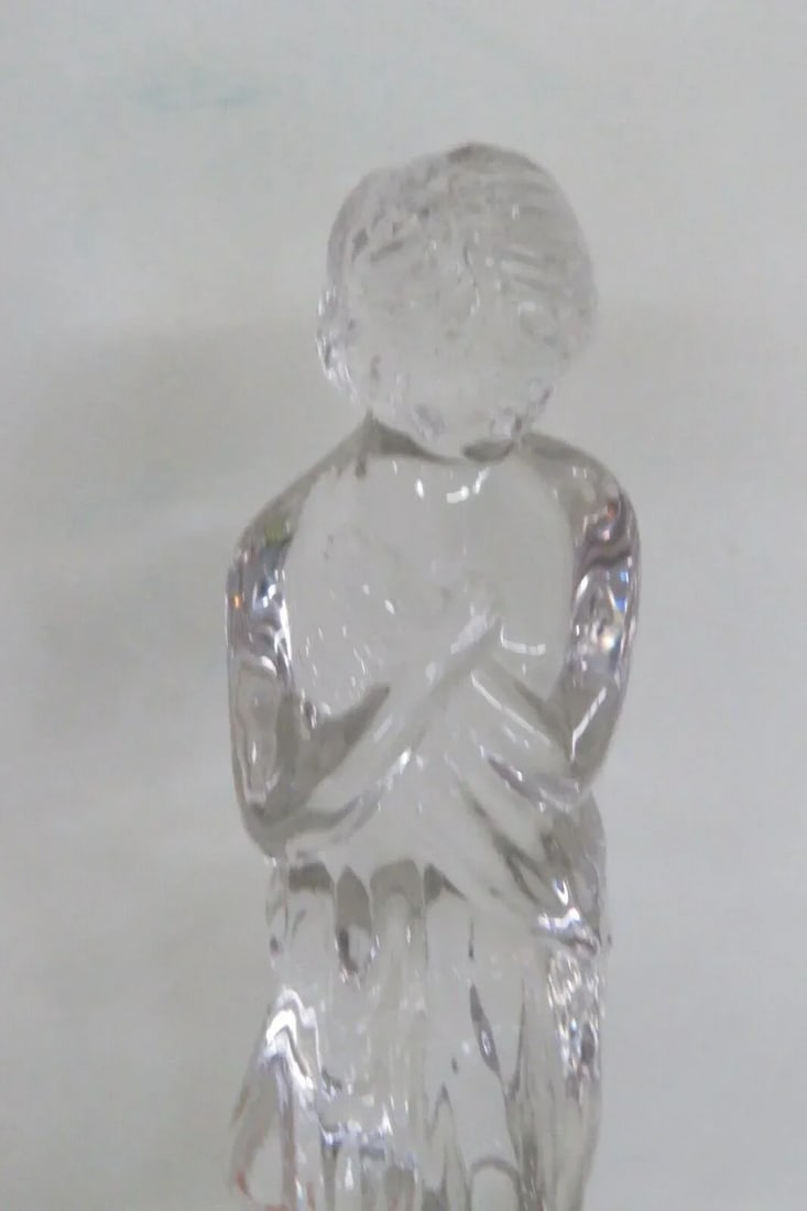 Cambridge Glass Draped Lady Clear 10 Hole Flower Frog Vase Figurine - 7