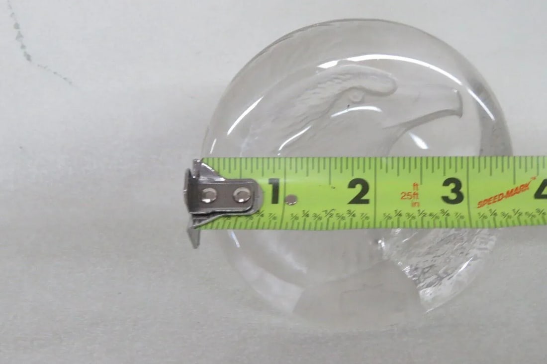 Zajecar Lead Crystal Art Glass Engraved Eagle Bird Paperweight - 5