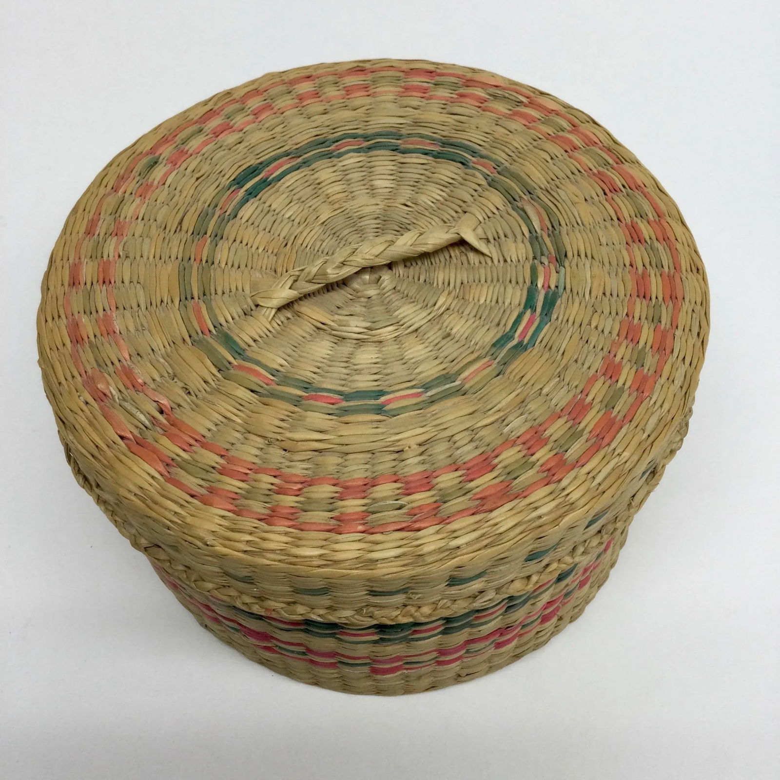 Vintage Woven Basket With White Ceramic Insert and Cover - 4