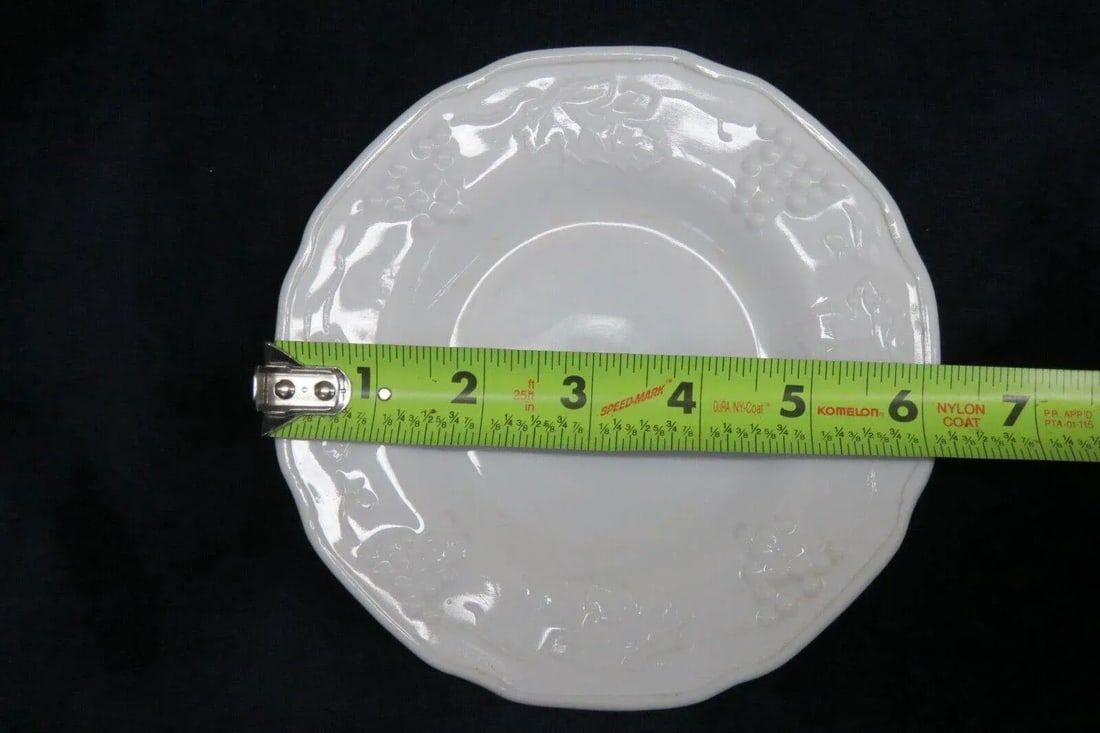 Indiana Colony Harvest Grape White Milk Glass Saucer Dish Small Plate - 9