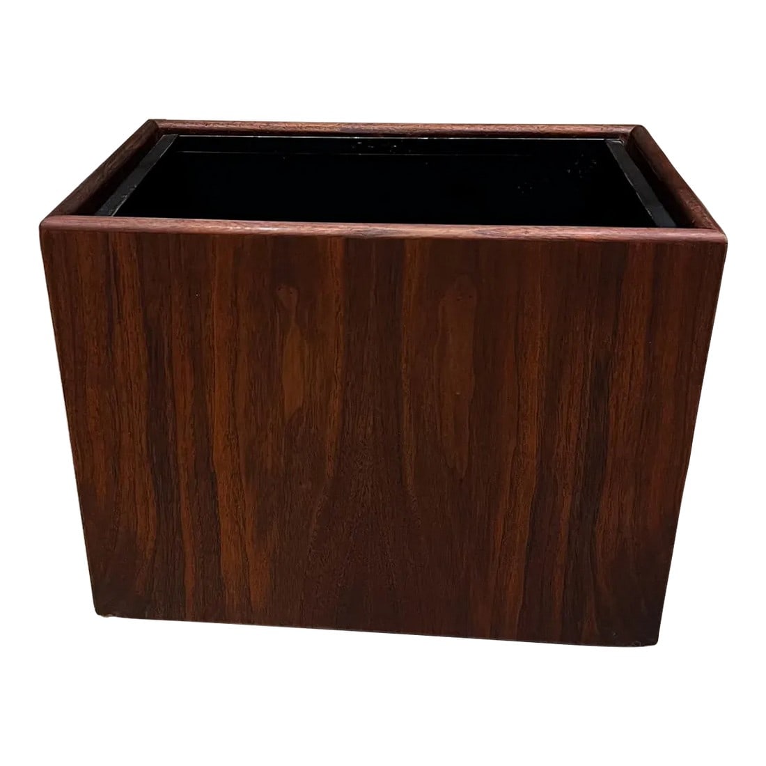 1970s Modern Walnut Wood Planter Box or Waste Basket (1 of 11)