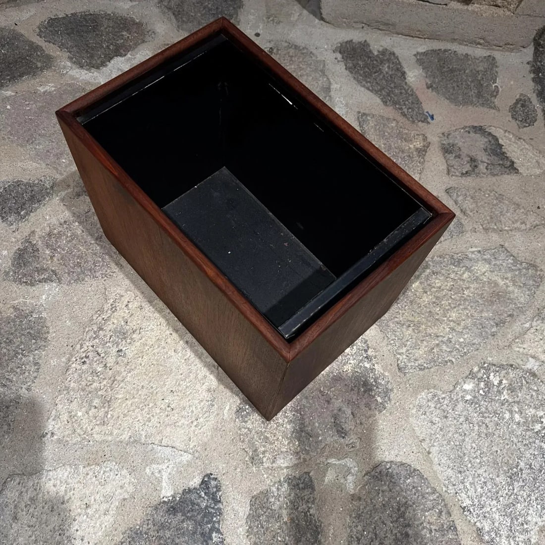 1970s Modern Walnut Wood Planter Box or Waste Basket - 8