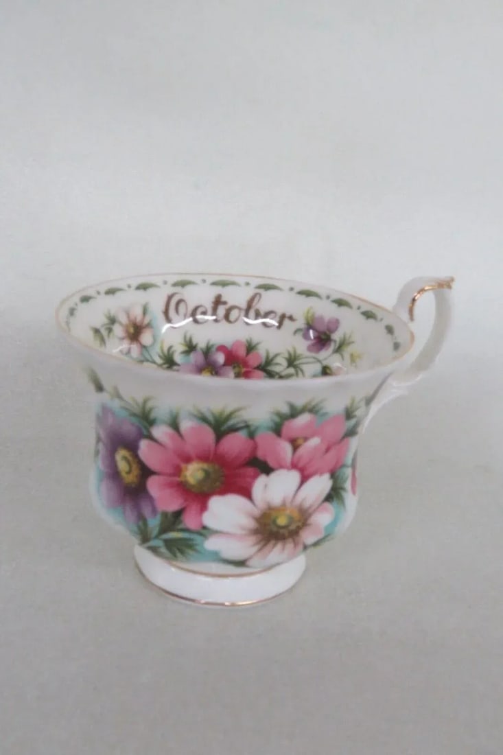 Royal Albert Bone China October Cosmo Flowers Tea Cup Saucer and Plate Set - 3