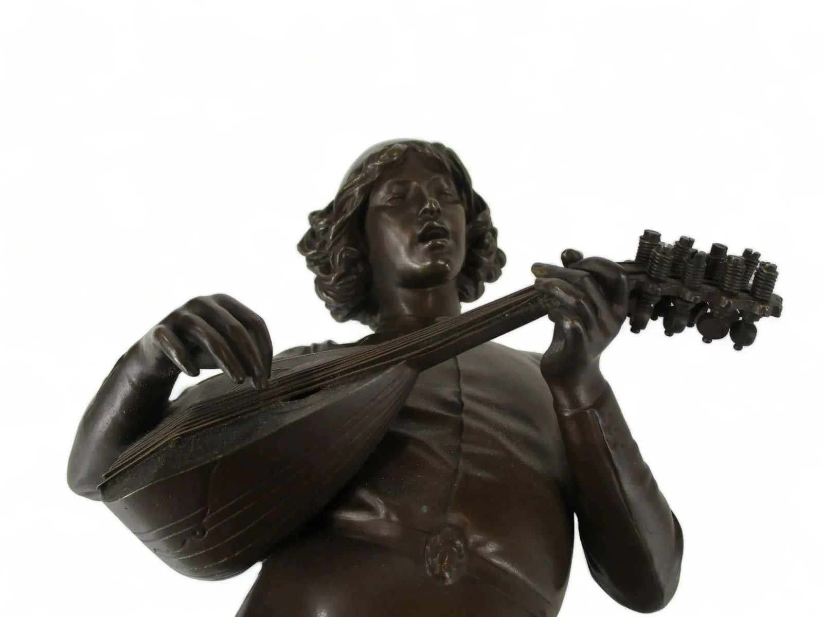 Le Chanteur Florentin Bronze Statue Artist Paul Dubois (1829-1905) Barbedienne Foundry - 2