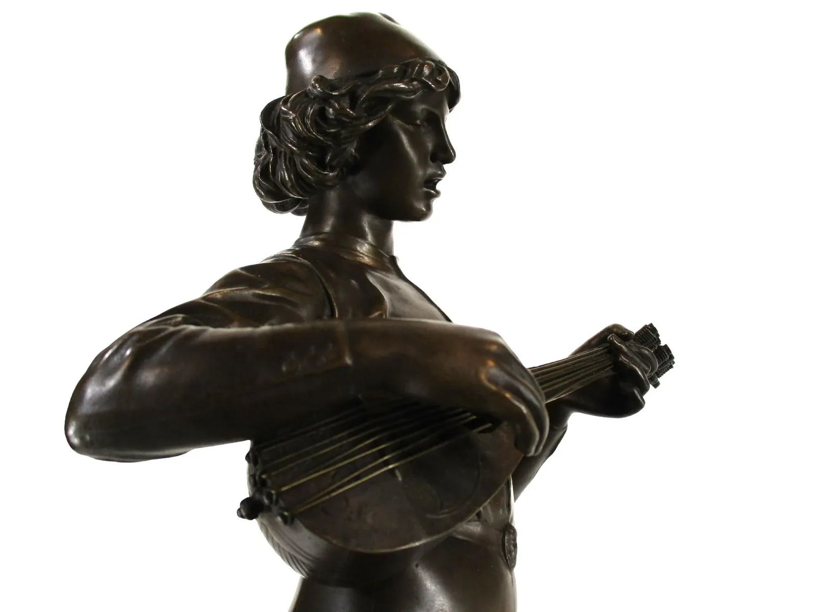 Le Chanteur Florentin Bronze Statue Artist Paul Dubois (1829-1905) Barbedienne Foundry - 4