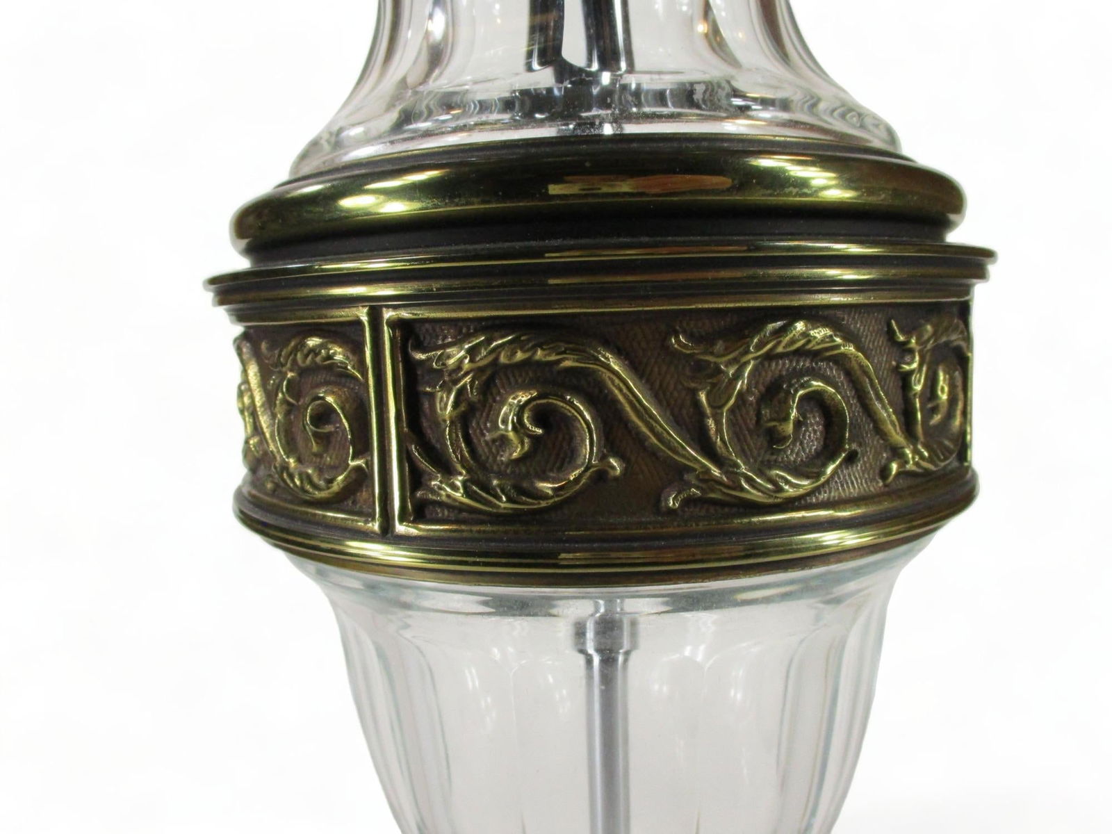 Mid 20th Century 36" Torchiere Lamp Stiffel Brass & Crystal Pineapple Hollywood Regency - 3