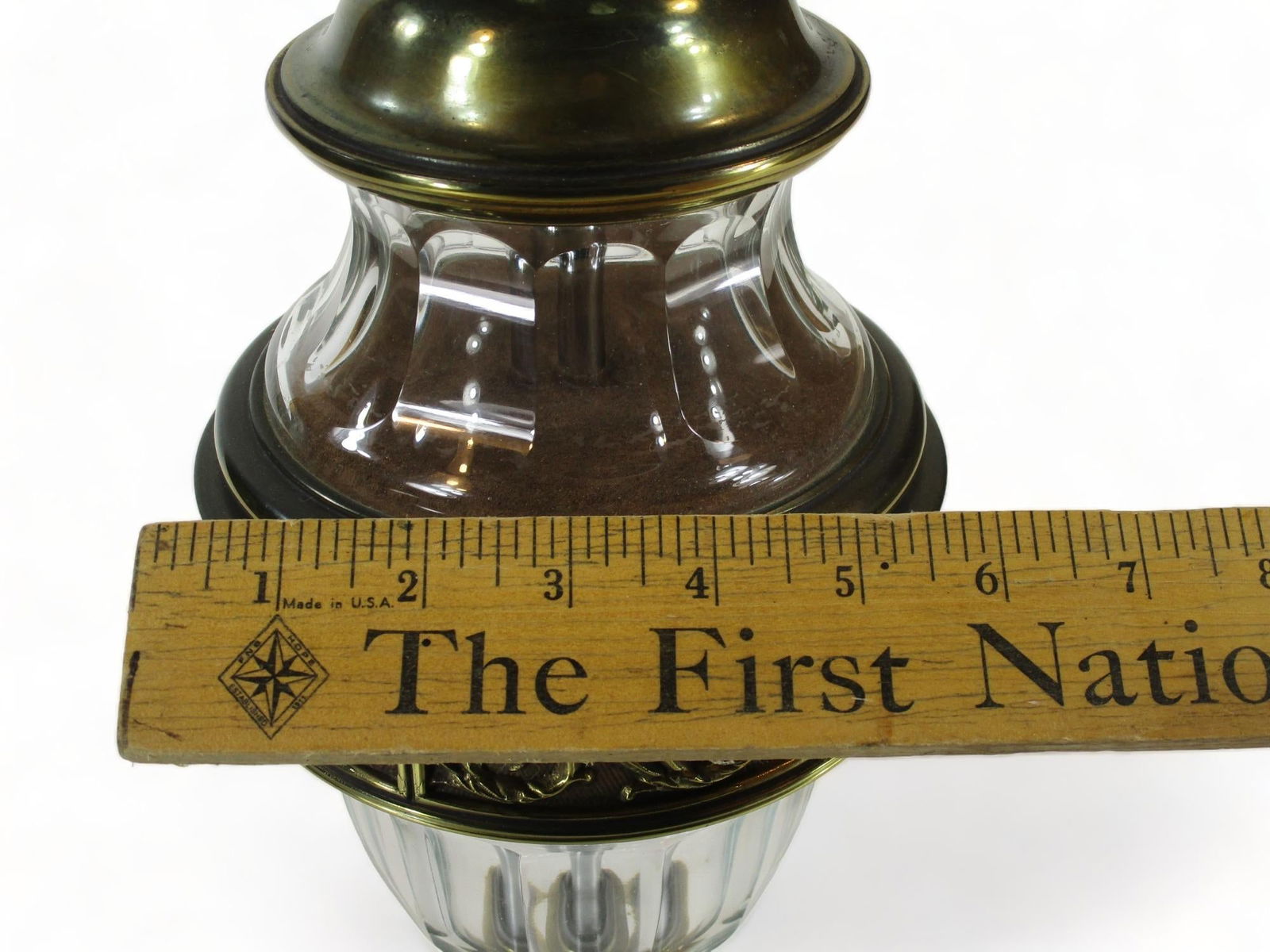 Mid 20th Century 36" Torchiere Lamp Stiffel Brass & Crystal Pineapple Hollywood Regency - 9